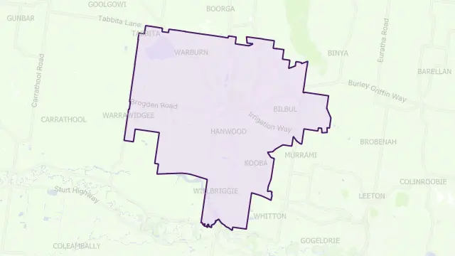Griffith Council Area Boundary Map
