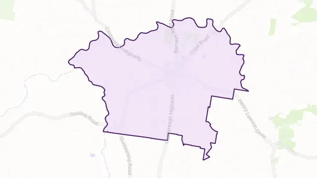 Gulgong Area Boundary Map