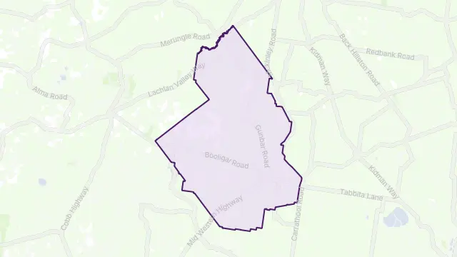Gunbar Area Boundary Map