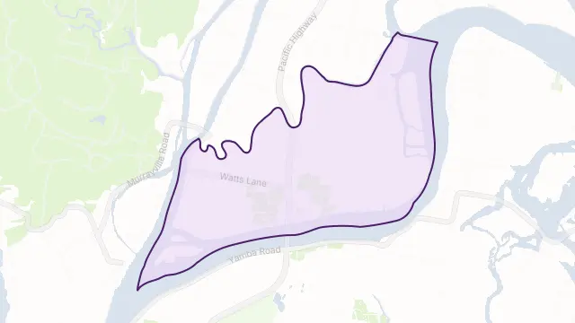 Harwood Area Boundary Map