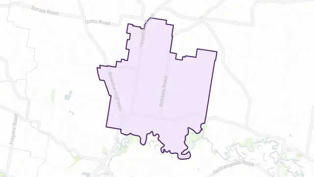 Hopefield Area Boundary Map