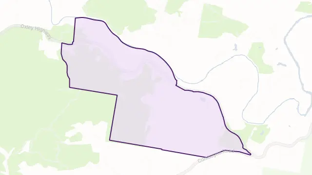 Hyndmans Creek Area Boundary Map