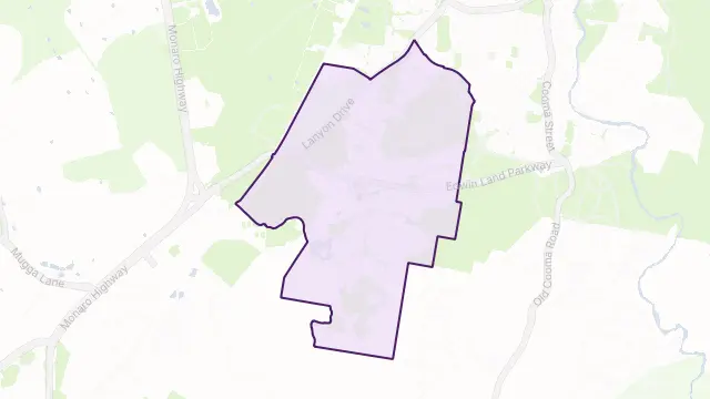 Jerrabomberra Area Boundary Map