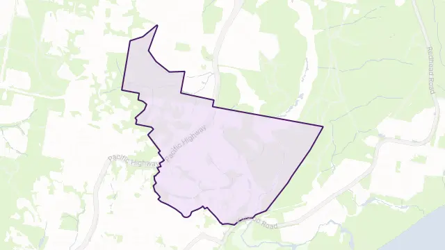 Jewells Area Boundary Map