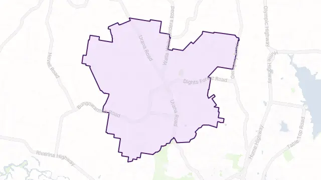 Jindera Area Boundary Map
