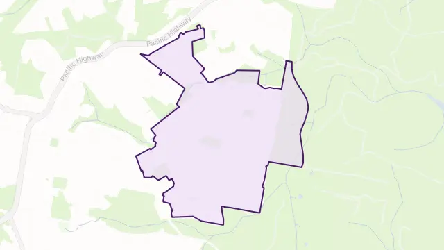 Kahibah Area Boundary Map