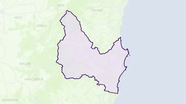 Kempsey Council Area Boundary Map