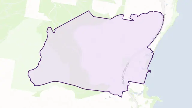 Korora Area Boundary Map