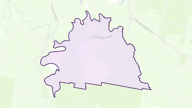 Kungala Area Boundary Map
