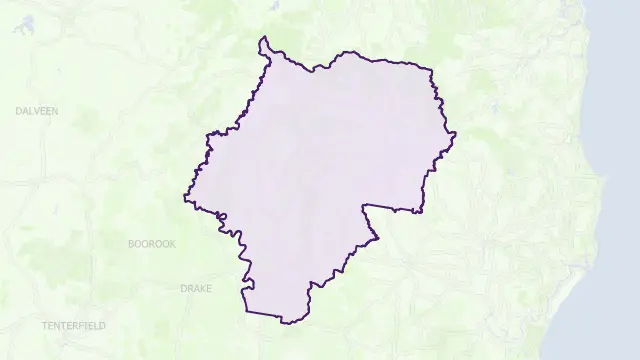 Kyogle Council Area Boundary Map