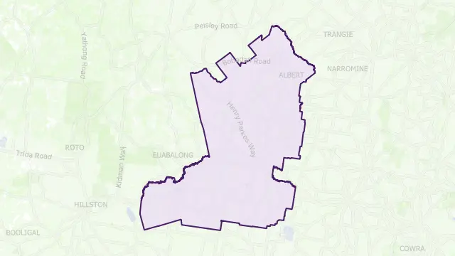 Lachlan Council Area Boundary Map