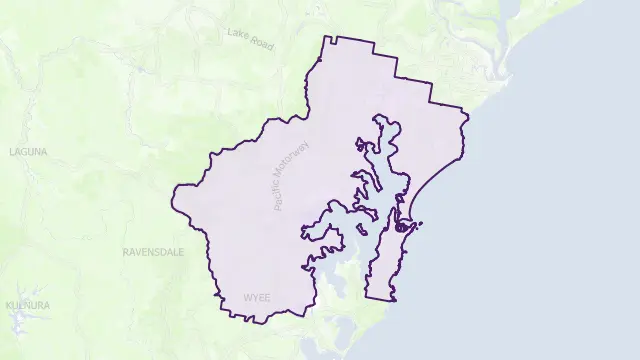 Lake Macquarie Council Area Boundary Map