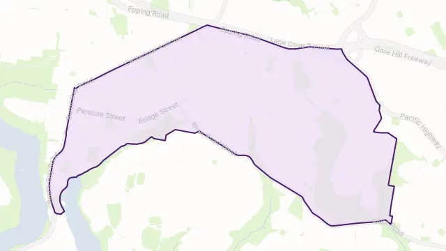 Lane Cove Area Boundary Map