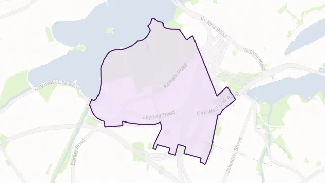Lilyfield Area Boundary Map