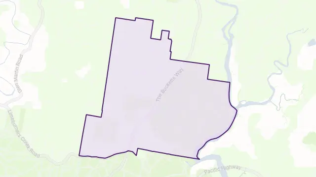 Limeburners Creek Area Boundary Map