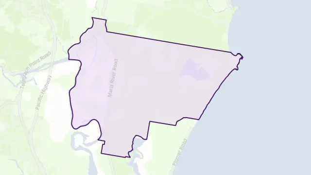 Limeburners Creek Area Boundary Map