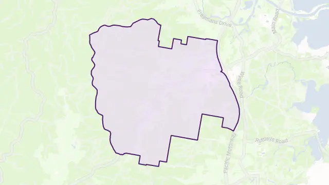 Mandalong Area Boundary Map