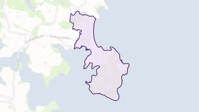 Manly Area Boundary Map