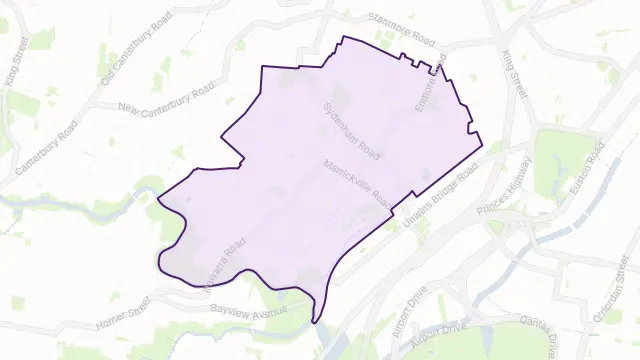 Marrickville Area Boundary Map