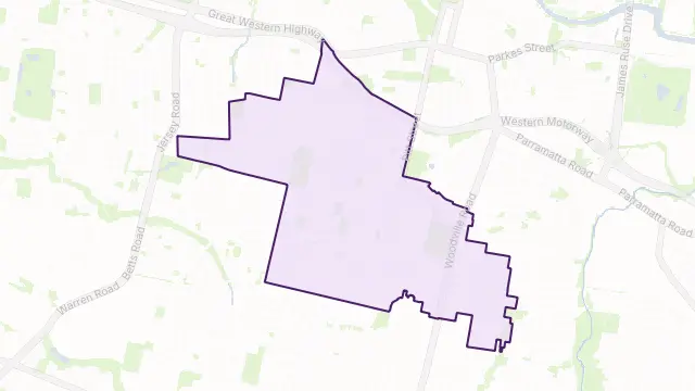 Merrylands Area Boundary Map