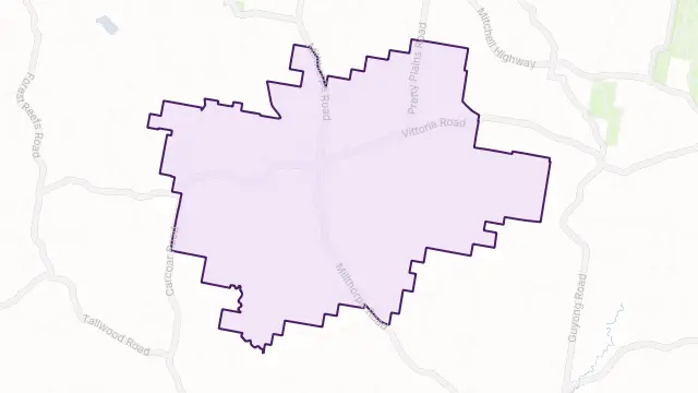 Millthorpe Area Boundary Map