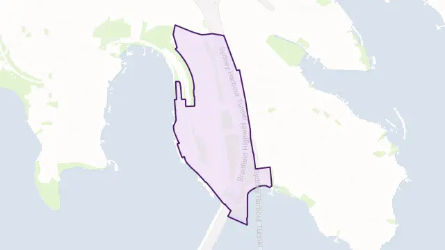Milsons Point Area Boundary Map