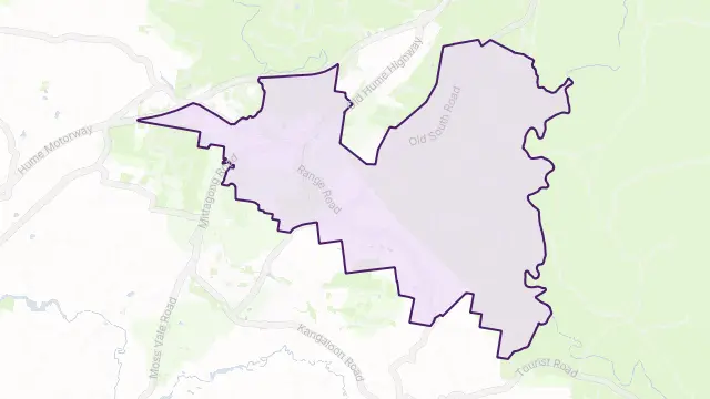 Mittagong Area Boundary Map
