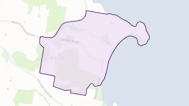 Mollymook Beach Area Boundary Map