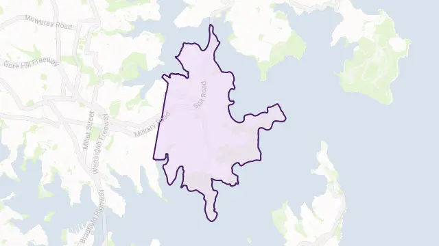 Mosman Area Boundary Map