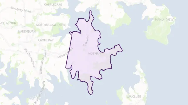 Mosman Council Area Boundary Map