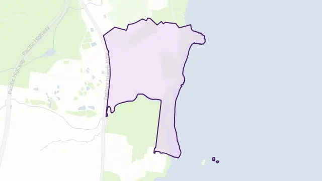 Mullaway Area Boundary Map