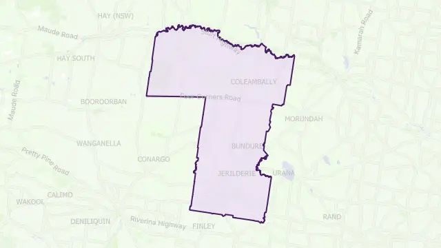 Murrumbidgee Council Area Boundary Map