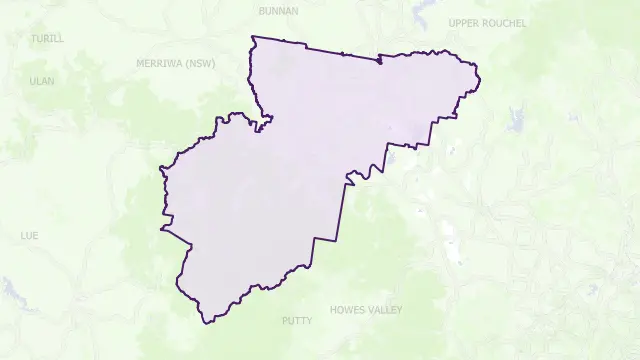 Muswellbrook Area Boundary Map