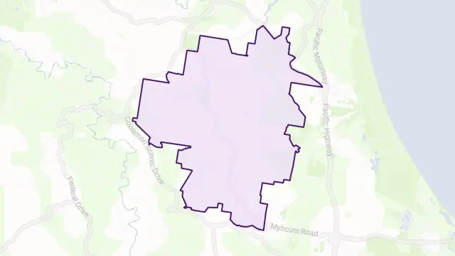Myocum Area Boundary Map