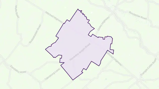 Nevertire Area Boundary Map