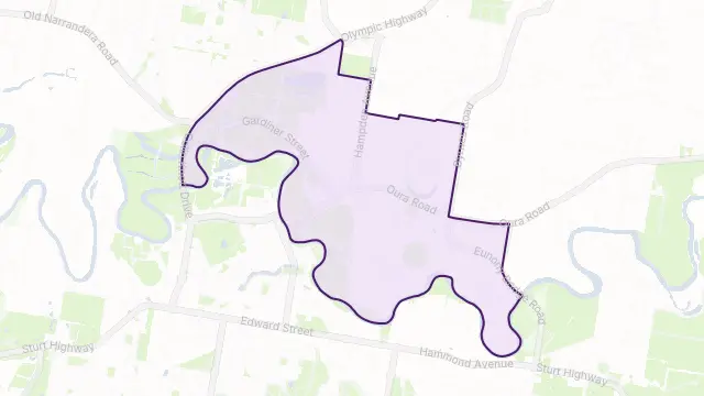 North Wagga Wagga Area Boundary Map