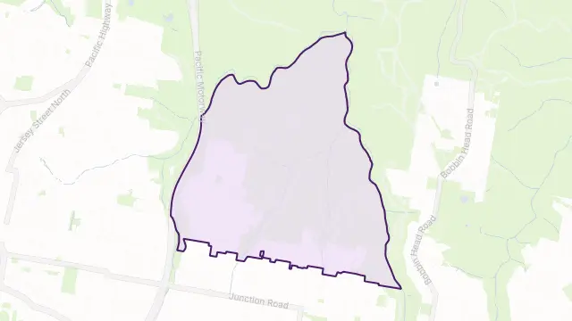 North Wahroonga Area Boundary Map