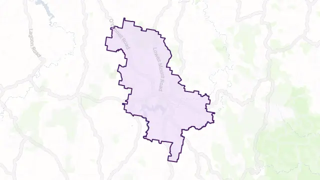 Oberon Area Boundary Map