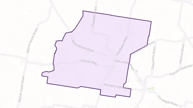 Old Junee Area Boundary Map