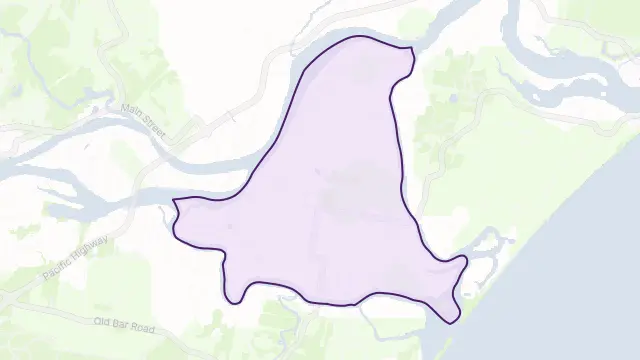 Oxley Island Area Boundary Map