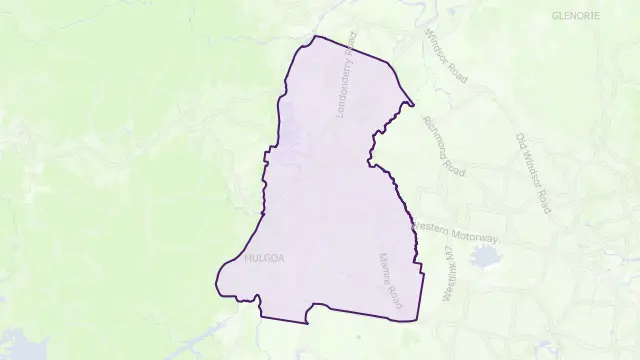 Penrith Council Area Boundary Map