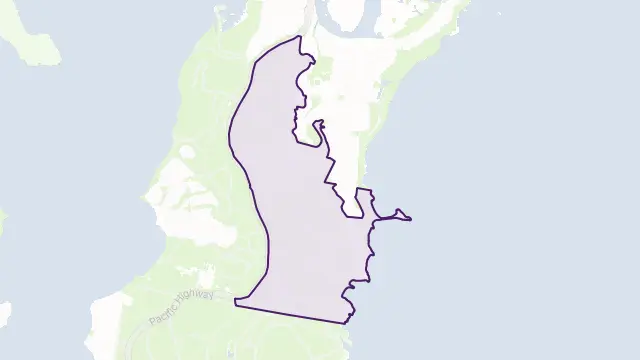 Pinny Beach Area Boundary Map
