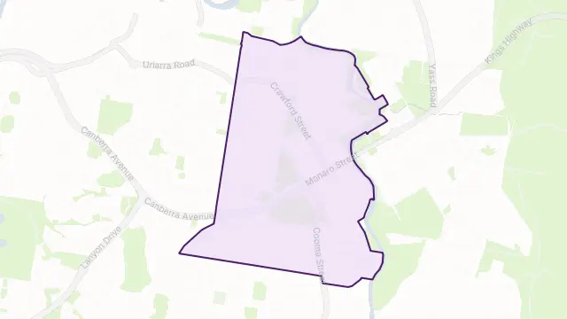 Queanbeyan Area Boundary Map
