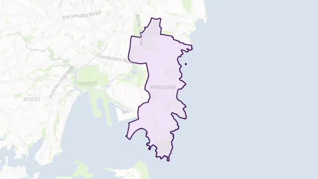 Randwick Council Area Boundary Map