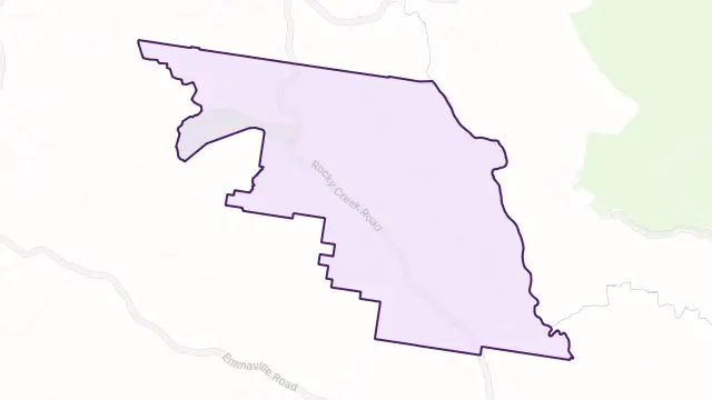 Rocky Creek Area Boundary Map