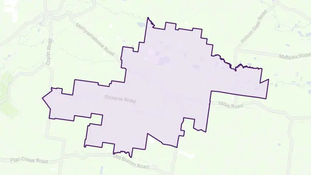 Rowena Area Boundary Map
