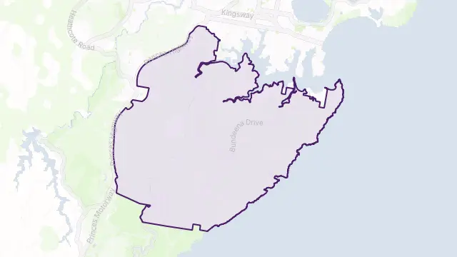 Royal National Park Area Boundary Map