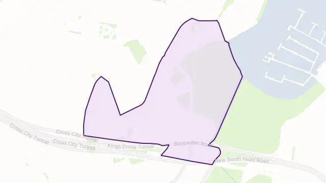 Rushcutters Bay Area Boundary Map