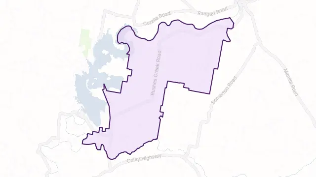 Rushes Creek Area Boundary Map