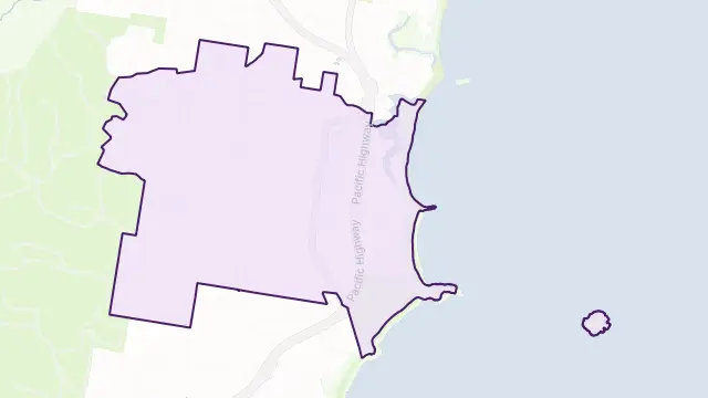 Sandy Beach Area Boundary Map